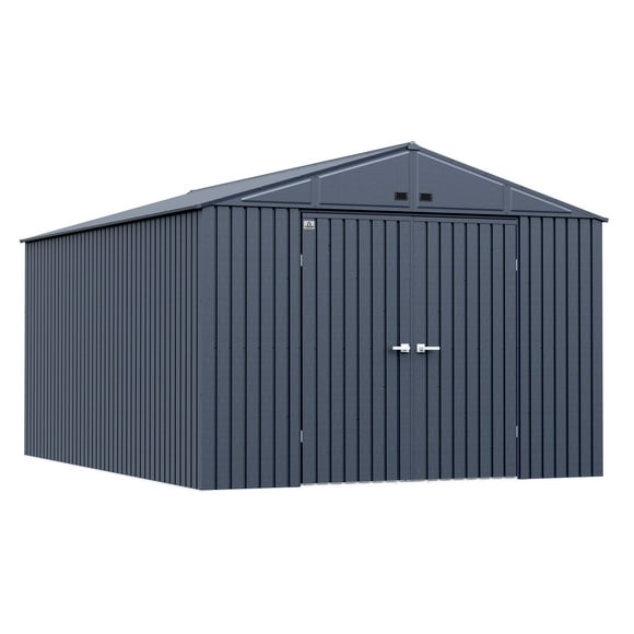 Arrow Elite Steel Storage Shed, 10x14, Anthracite
