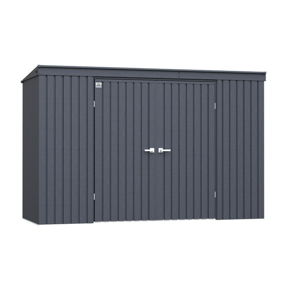 Arrow Elite 10 x 4 x 6 ft Anthracite Steel Storage Shed
