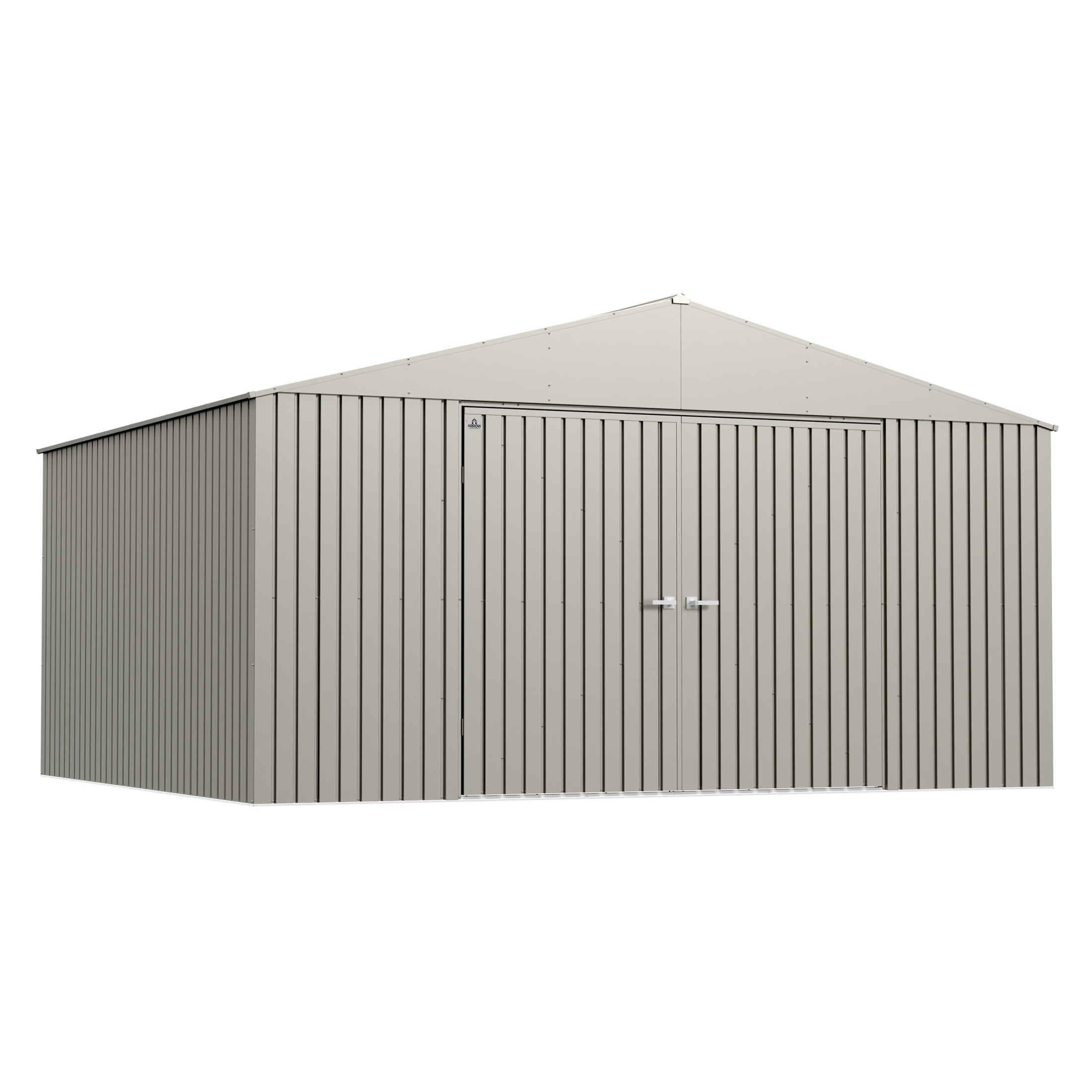 Elite Cool Grey 14' x 12' Steel Storage Shed with Swing Doors