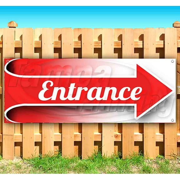 Arrow Entrance 13 oz Vinyl Banner With Metal Grommets