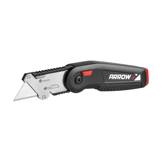 Arrow Ergonomic Folding Utility Knife with Blade Storage Compartment