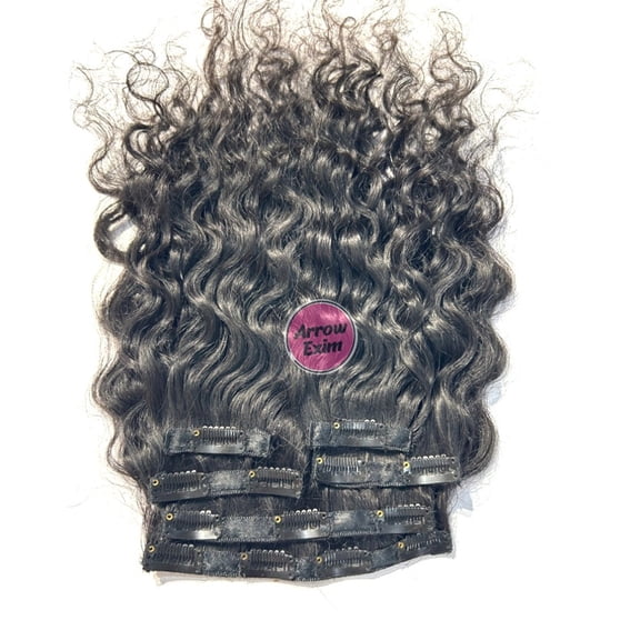 Arrow Exim 12A Deep Curly Clip-in Hair Extensions Virgin Remy 100g Full Set - 12 inch, 100% Remy Human Hair for Women