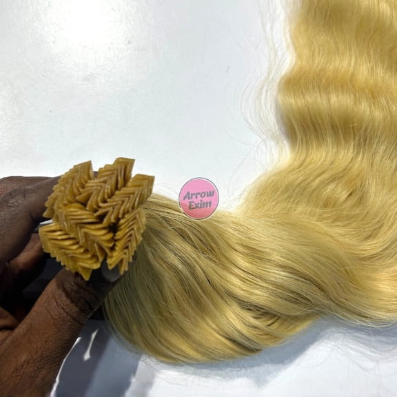 Arrow Exim Blonde Curly K-Tip Hair Extensions - 10 inch