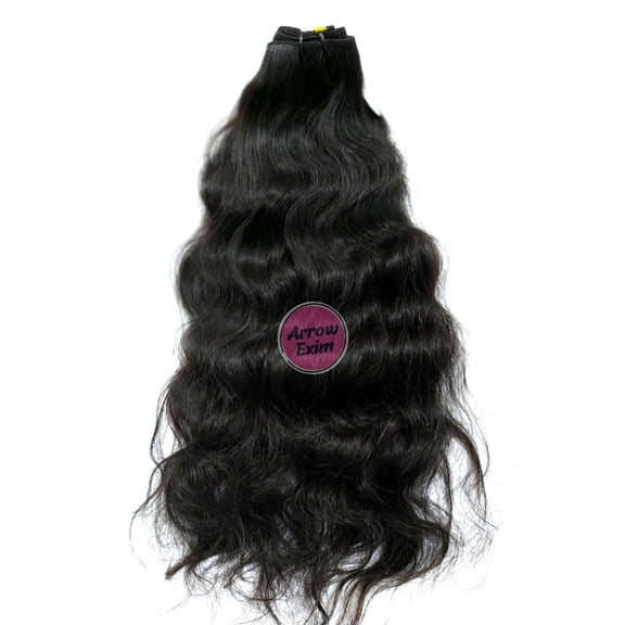 Arrow Exim Jet Black Raw Curly Hair Extensions - 10 Inch, 100% Remy Human Hair for Women