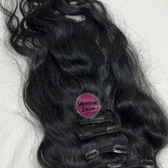 Arrow Exim Wavy Clip in Human Hair Extensions - 28 inch, 100% Remy Human Hair for Women