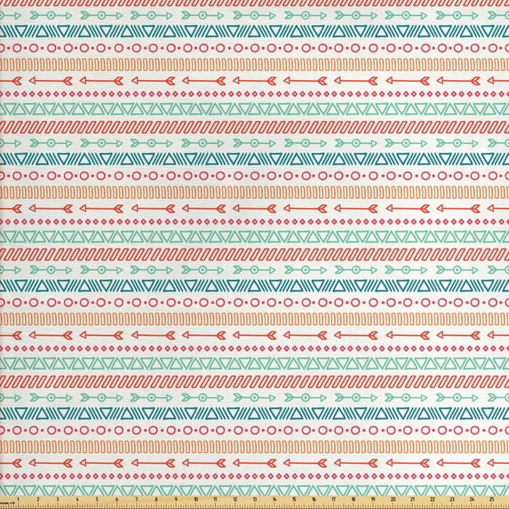 Ambesonne Colorful Fabric by the Yard Upholstery, Aztec Tribe Maya Arrow, 2 Yards, Multicolor