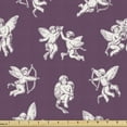 thumbnail image 1 of Arrow Fabric by the Yard, Repetitive Flying Angel Drawings Characters Charming Love Struck Theme, Decorative Upholstery Fabric for Chairs & Home Accents, 2 Yards, Eggplant White by Ambesonne, 1 of 4