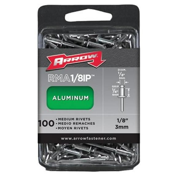 Arrow Fastener 091-RMA.13IP -100-Pc Medium .13 Aluminum Rivet