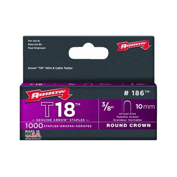 Arrow Fastener 186 1000-Count T-18 3/8-Inch Staples - Quantity 5