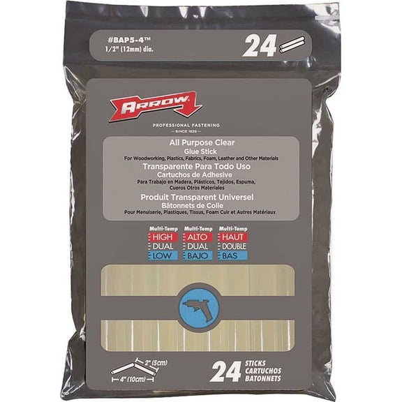 Arrow Fastener 4" All Purpose Glue Sticks 24 Count