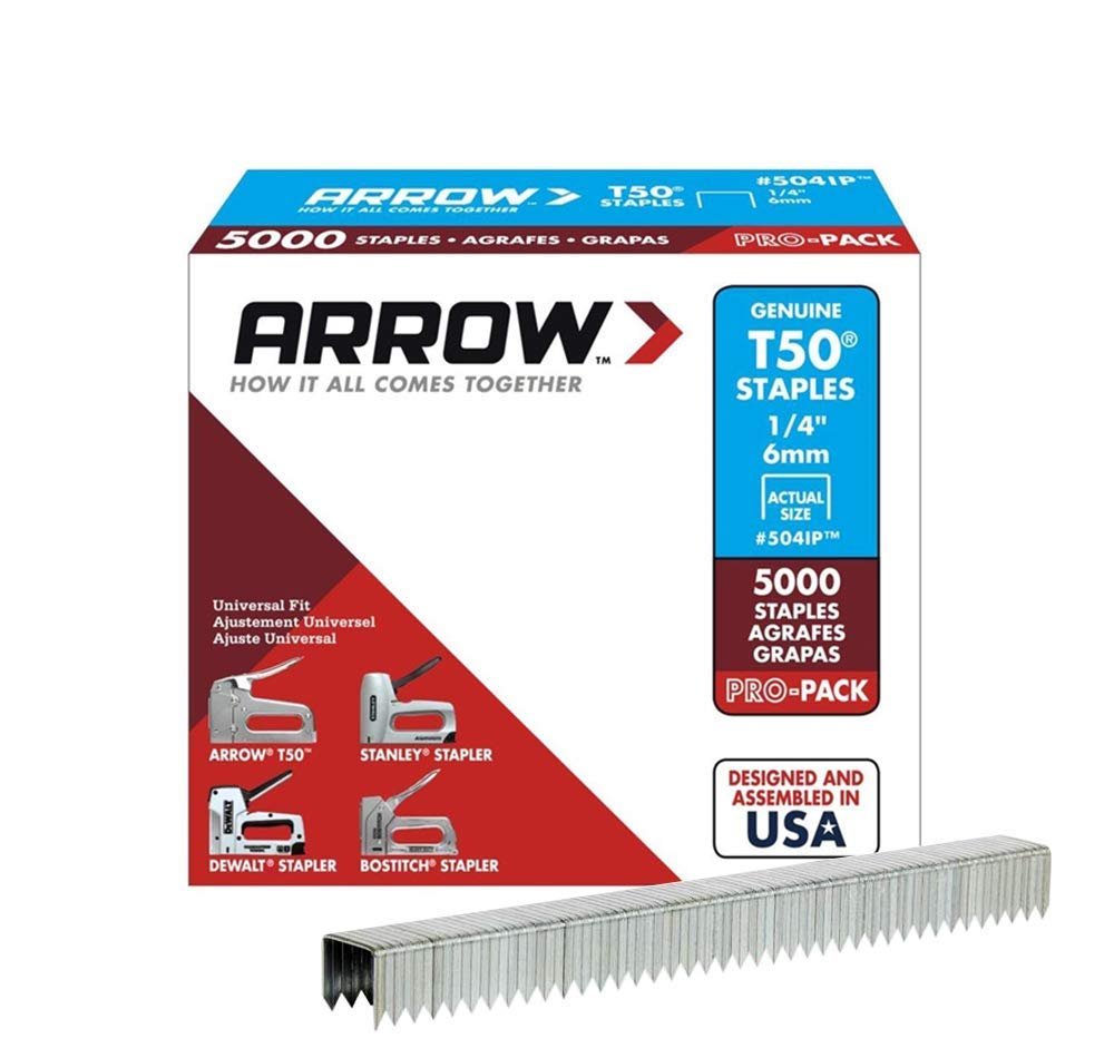 Arrow Fastener 504IP Genuine T50 1/4-Inch Staples, Three Pack of 5,000 ...