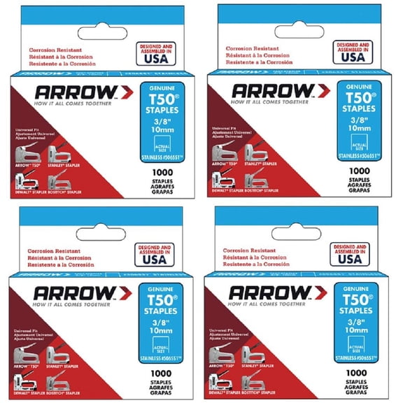 Arrow Fastener 506SS1 Genuine T50 Stainless Steel 3/8-Inch Staples 4000