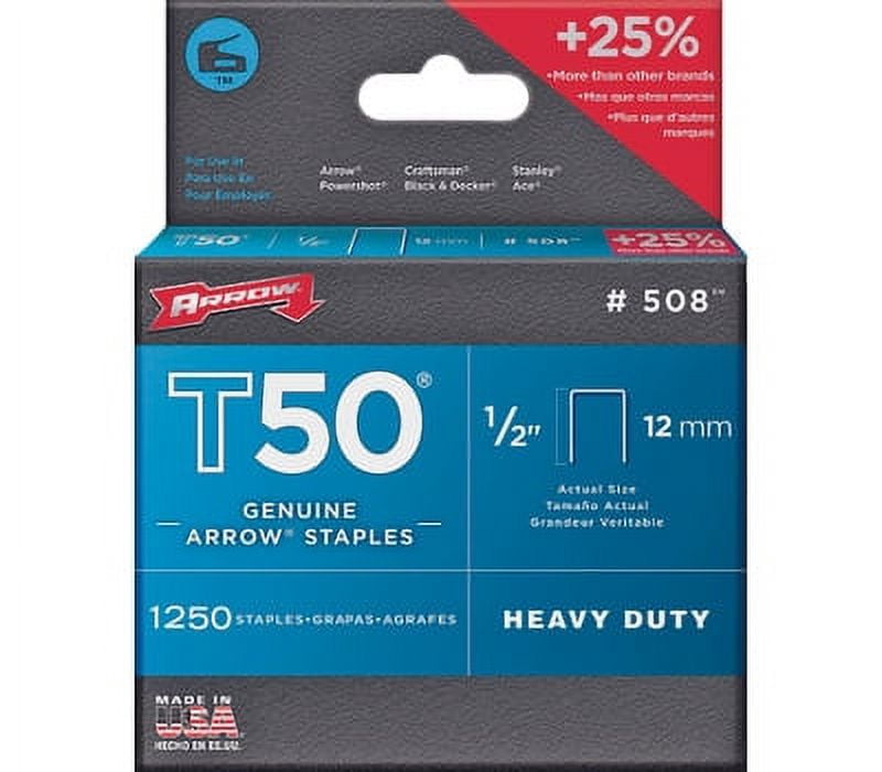 Arrow Fastener 50824 / 508 1/2 Inch Hd Staple 1250 Pack (Case of 4 ...