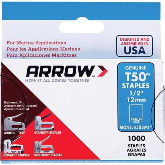 Arrow Fastener 508M1 1000 Pack. T50 .5 in. Staples