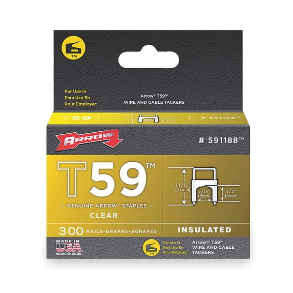 Arrow Fastener 591188 1/4 X 5/16 Clear T59 Staples