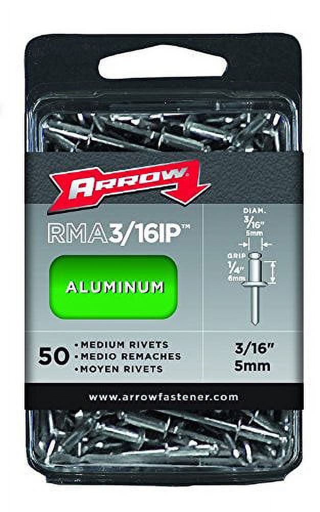 Arrow Fastener Aluminum Rivets, 1/4 x 3/16, Medium 1 PK (091RMA3