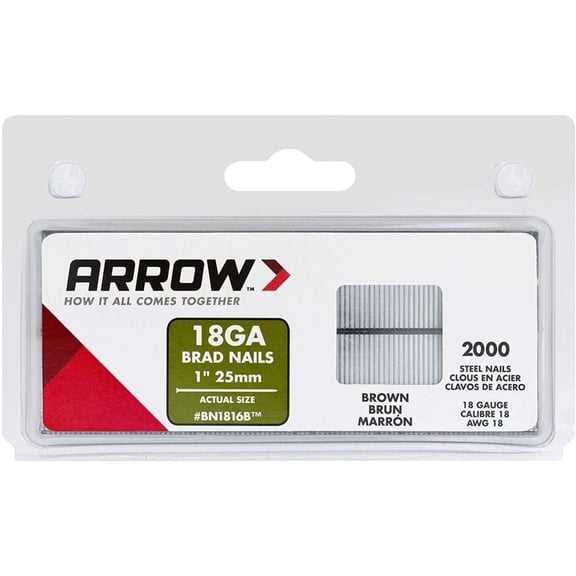 Arrow Fastener BN1816BCS 1" Brown Nail Brad 2000 Count