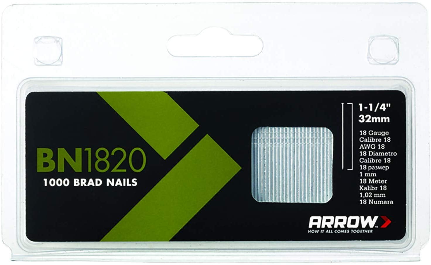 Arrow Fastener BN1820 1-1/4-Inch, 18 Gauge Brads for Nail Gun
