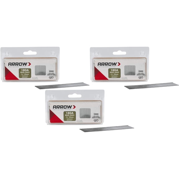 Arrow Fastener BN1820CS 1-1/4-Inch Brad Nails, 18-Gauge Pack of 3