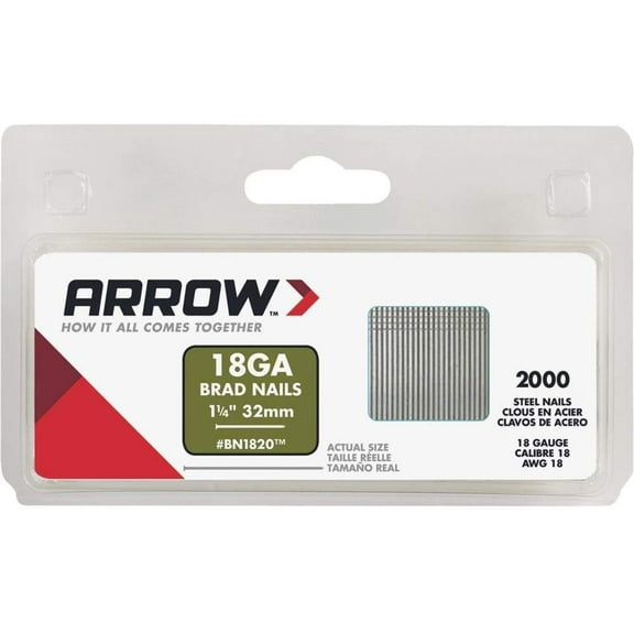 Arrow Fastener BN1820CS 1-1/4" Nail Brad 1000 Count