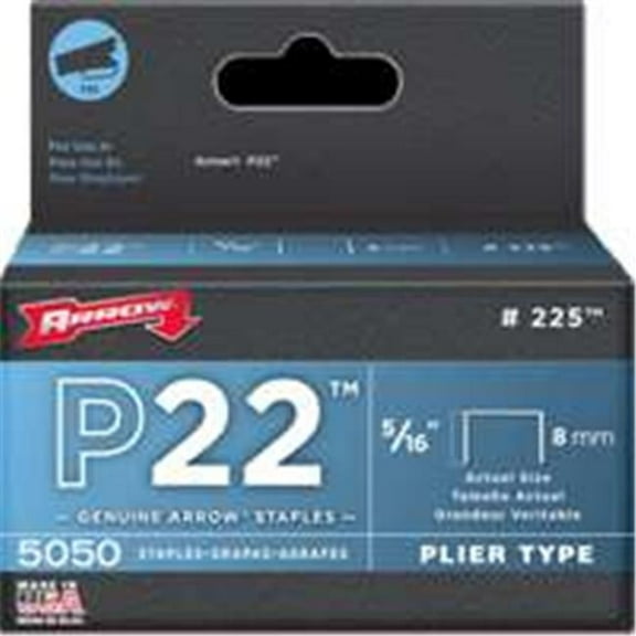 Arrow Staple Fastener Flat Crown Staples - .31 In, Metal - 5000 Count Box