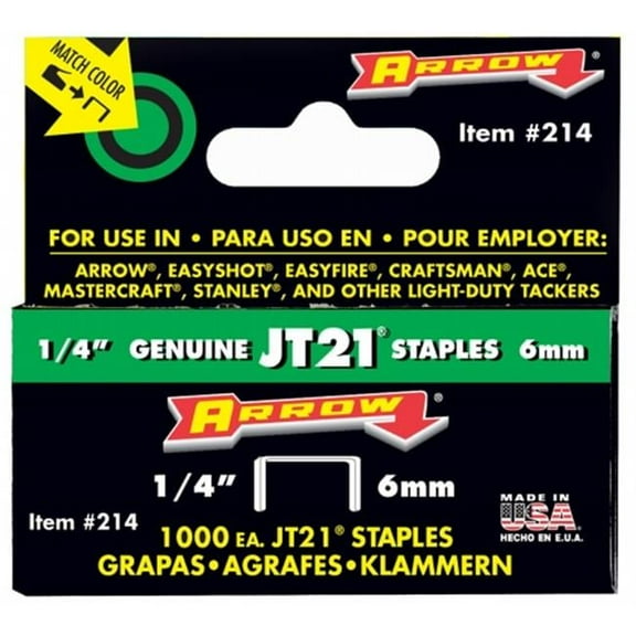 Arrow Fastener Co. .25 in. JT21 Staples