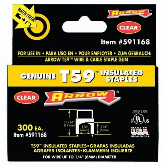 Arrow Fastener Co.  .25 in. X .25 in. Clear T59 Staples