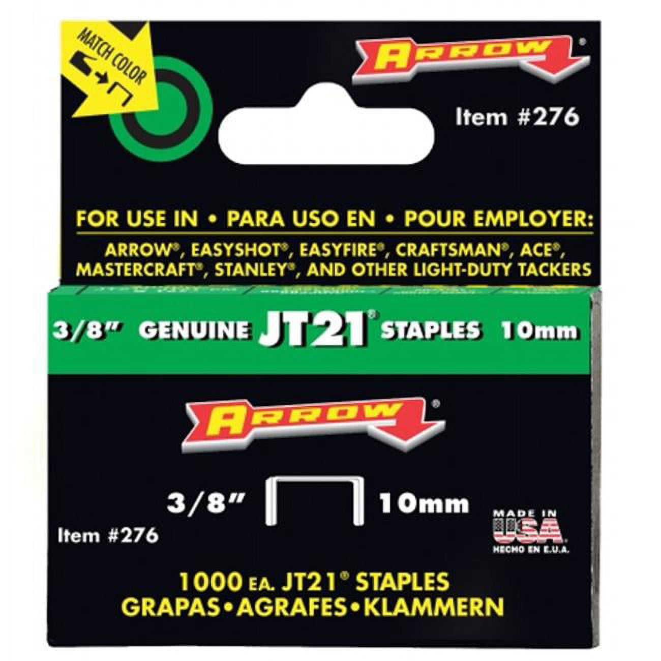 Arrow Fastener Co. .38in. JT21 Staples 276