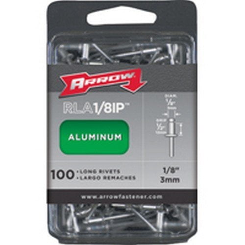 Arrow Fastener RLA1/8IP 1/8" Long Aluminum Rivets 100 Count