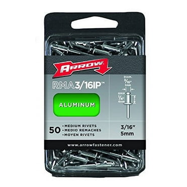 Arrow Fastener RMA3/16IP Medium Aluminum 3/16-Inch Rivets, 50-Pack