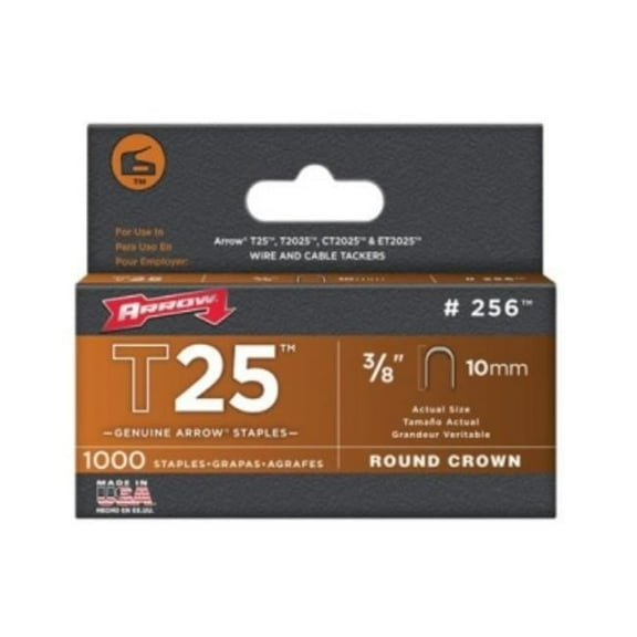 Arrow Fastener T25 Staples 0.37 in. 1000 Per Pack