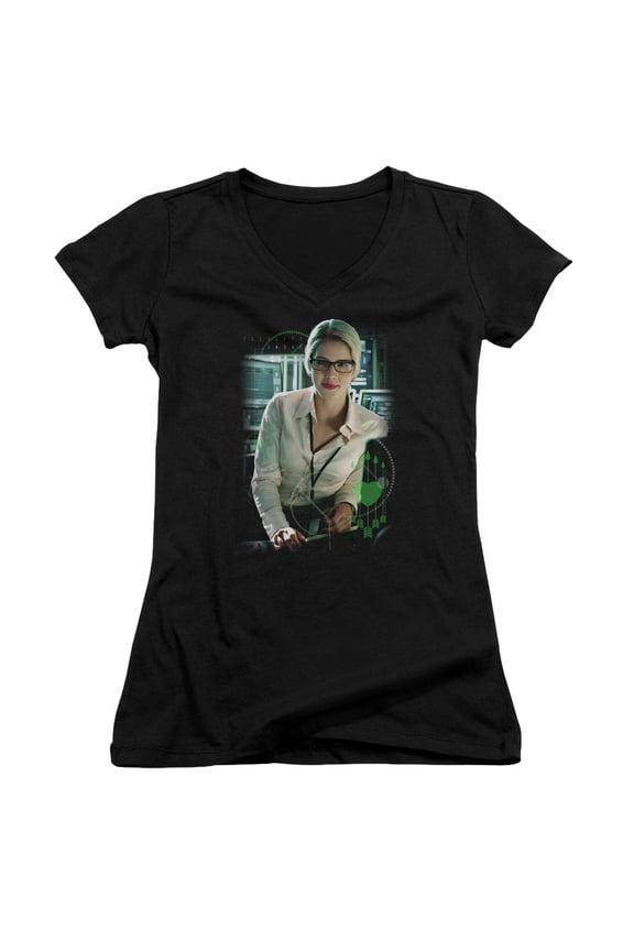 Arrow - Felicity Smoak - Juniors Cap Sleeve V-Neck Shirt - Small