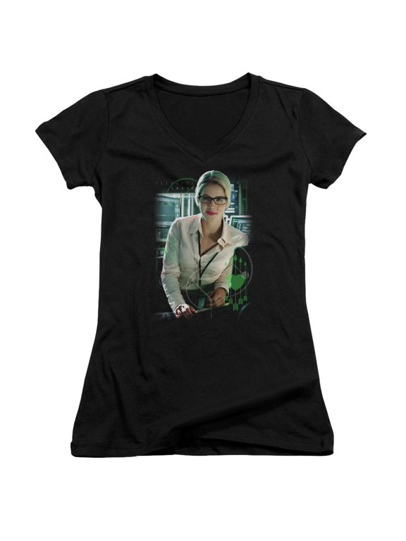 Arrow - Felicity Smoak - Juniors Cap Sleeve V-Neck Shirt - Small