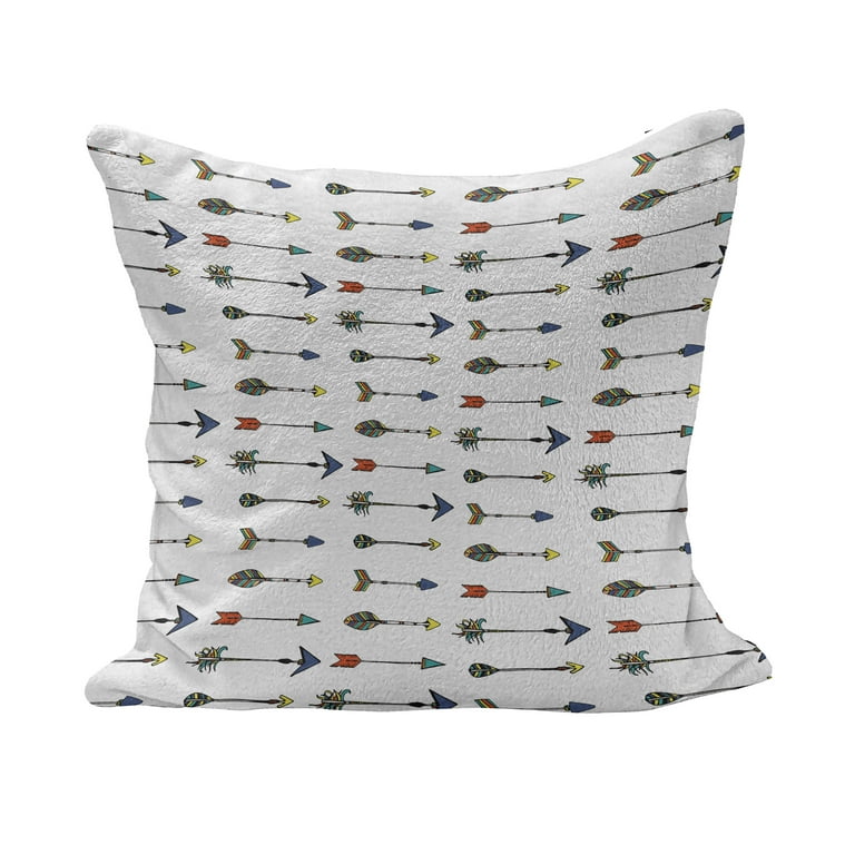 Arrow Fluffy Throw Pillow Cushion Cover Colorful Pattern Eastern