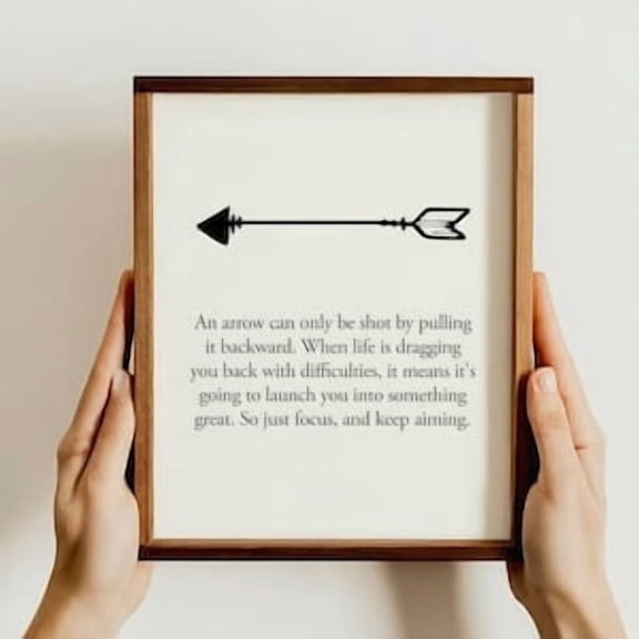Arrow Focus Perseverance Quote Poster, Poster Home Decor, Poster Only