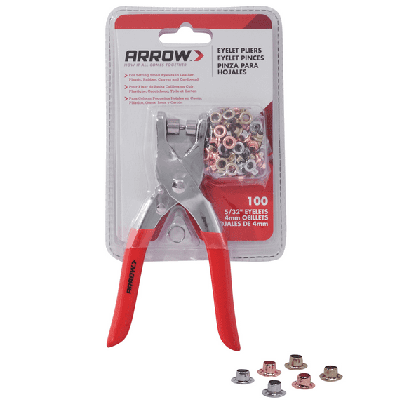 Arrow GEPK532 Eyelet Plier Kit with 5/32" Multicolored Eyelets, 100 Piece