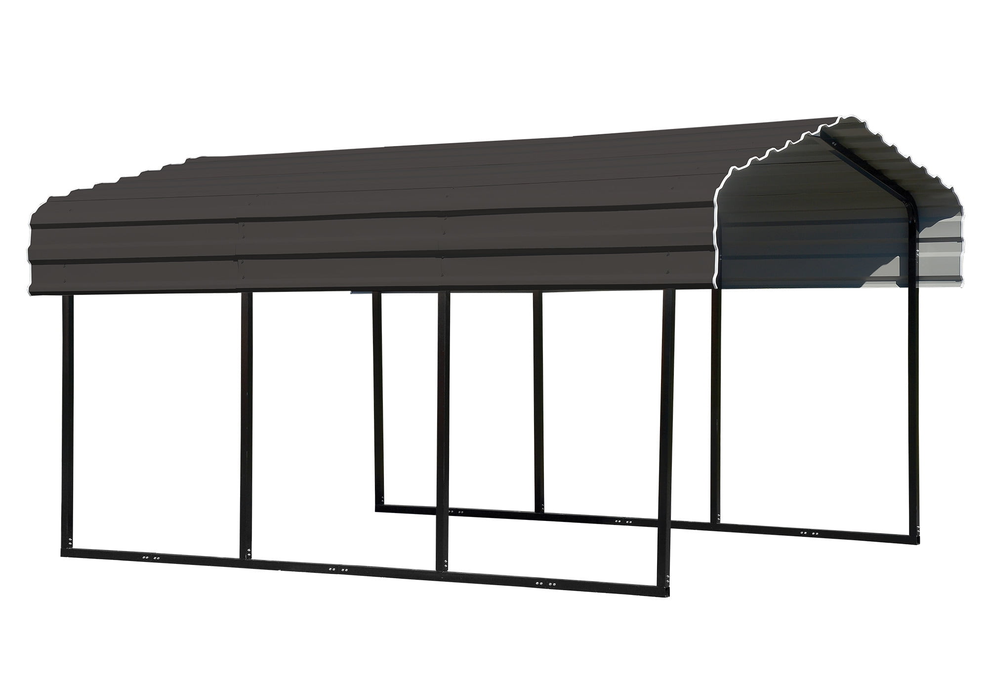 Arrow Galvanized Steel Carport, 10' x 15' x 7', Black/Charcoal