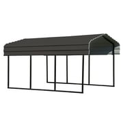 Arrow Galvanized Steel Carport, 10' x 15' x 7', Black/Charcoal