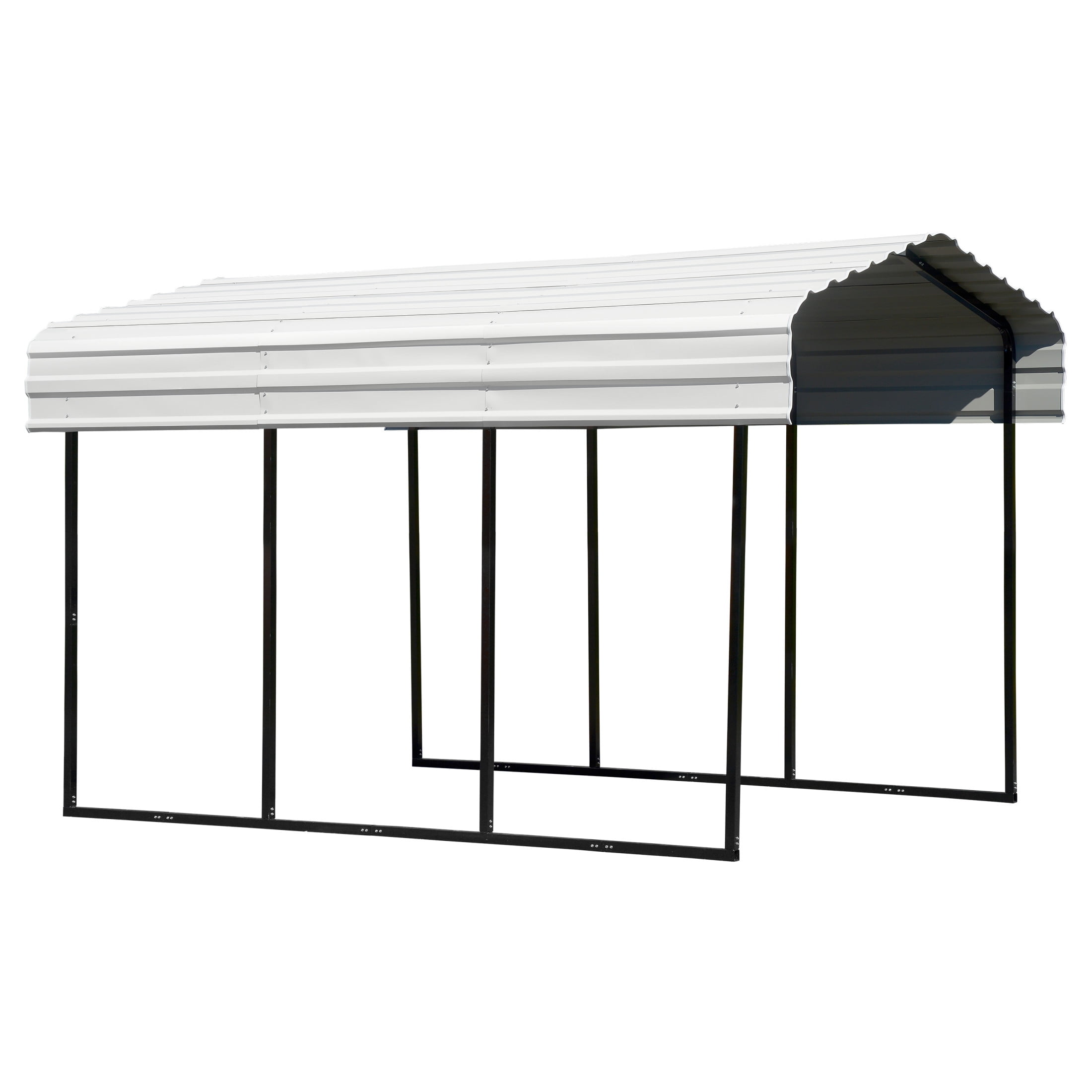 Eggshell Steel Frame Carport Kit with White Roof