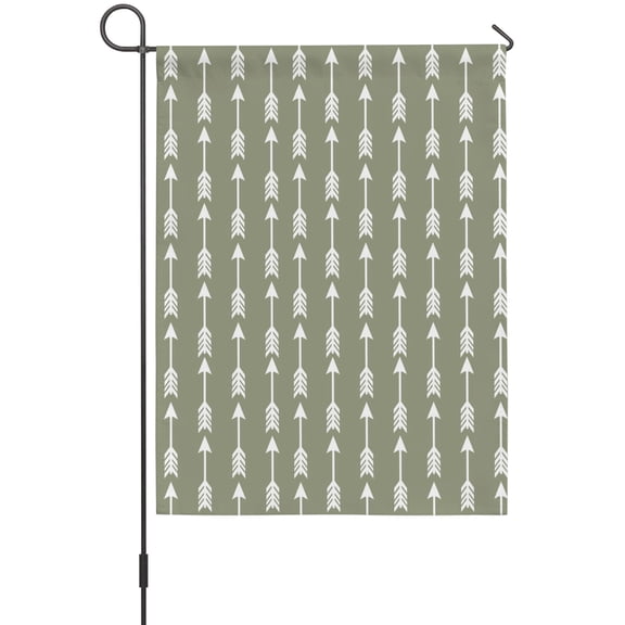 Arrow Garden Flag 12 x 18 Inches, Abstract Rustic Western Tribal Geometric Arrow Sage Green Weather Proof Outdoor Patio Flags Double Sided Small Garden Decoration for Yard Outside Home