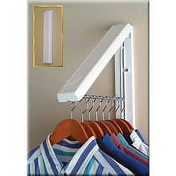 White Wall Mounted Collapsible Drying Rack with Chrome Rod