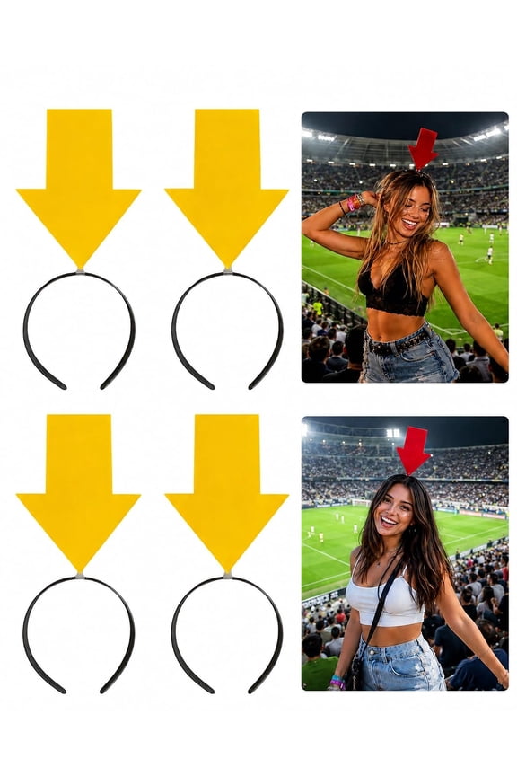 Arrow Headband for Short People, Funny Lightweight Creative Arrowhead Hair Hoops, with Arrow Pointing Down for Eye-Catching Party Festival Parade Concert