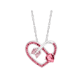 thumbnail image 1 of Arrow Heart Pendant Necklace with Pink & Rose Swarovski Crystals in Sterling Silver, 1 of 5