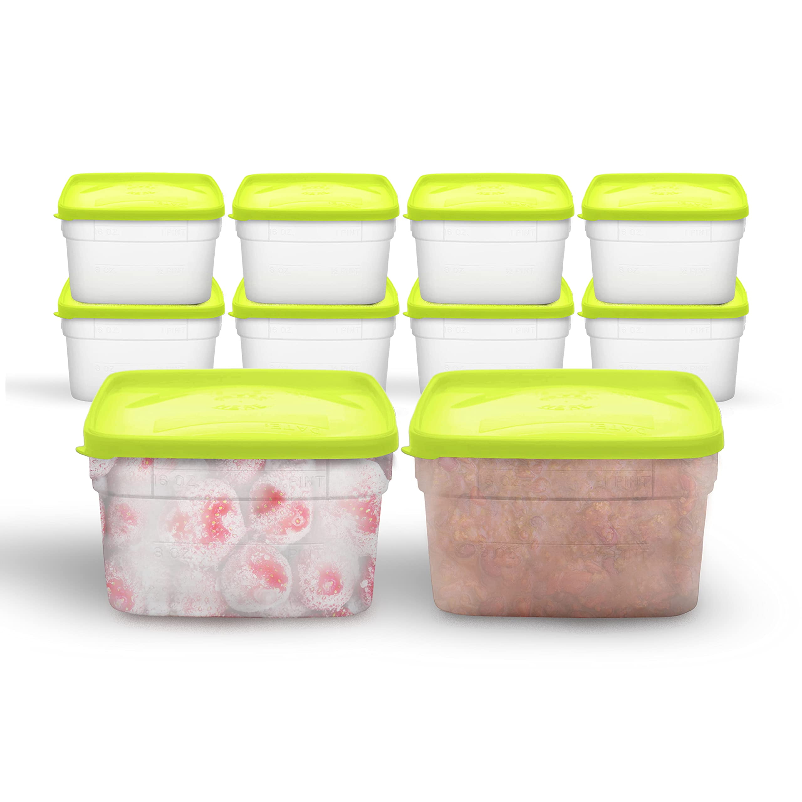 Green BPA-Free Plastic Freezer Safe Canning Jar Set
