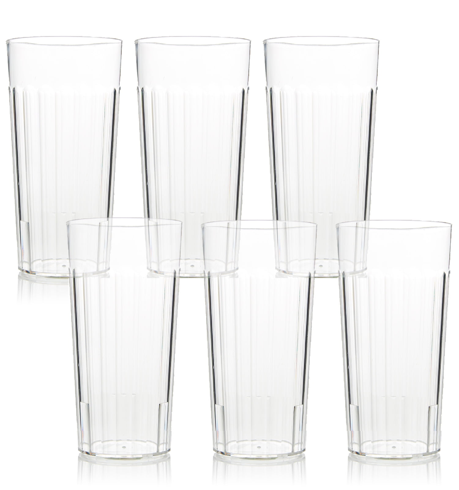 Arrow Home Products 30 fl oz BPAFree Clear Plastic Tumblers, Set of 6