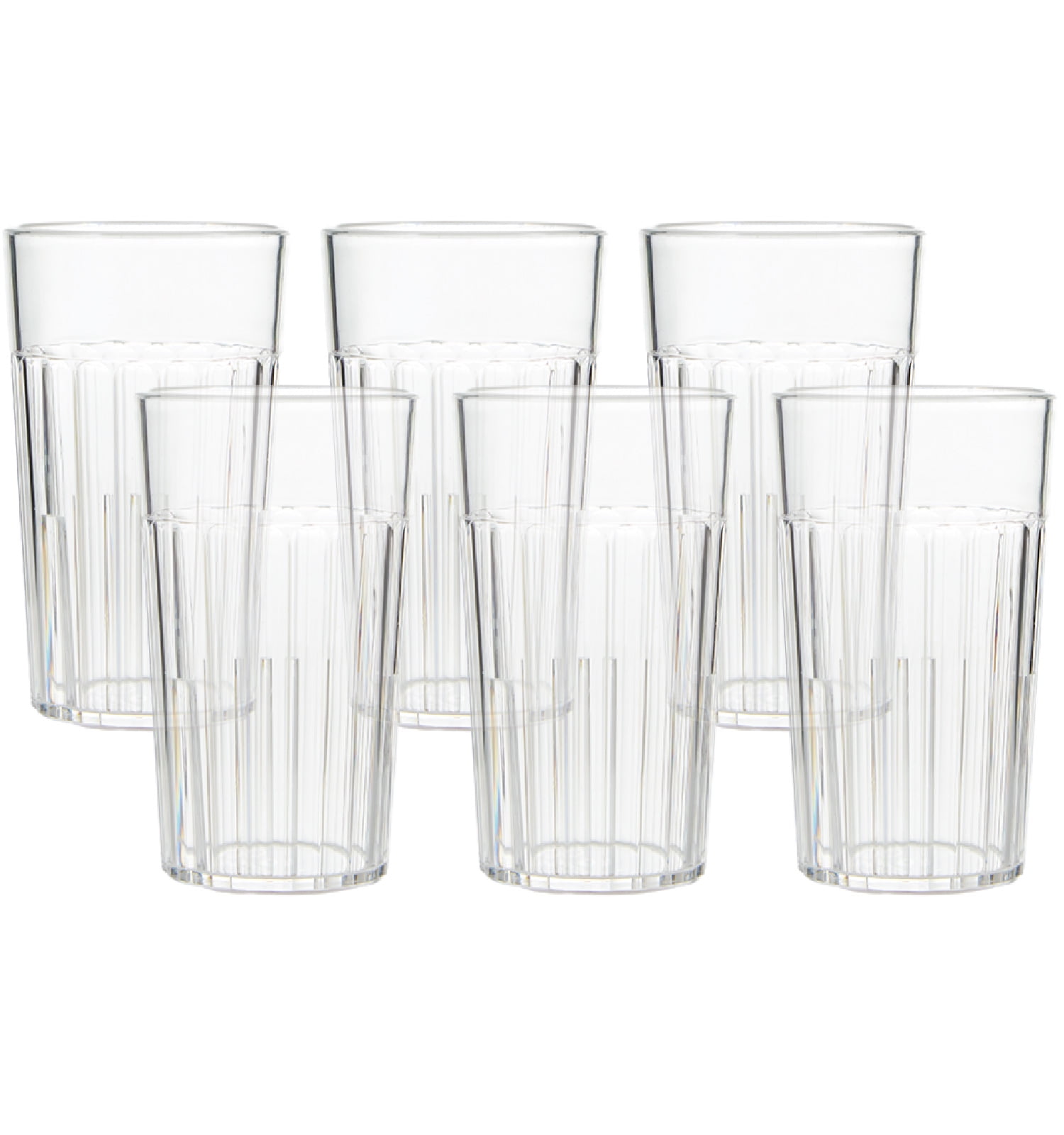 Arrow Home Products 6 oz Clear Plastic Tumblers, Set of 6 - BPA Free, Break-Resistant Plastic Drinking Glasses Great for Indoor & Outdoor Use - Durable & Dishwasher Safe
