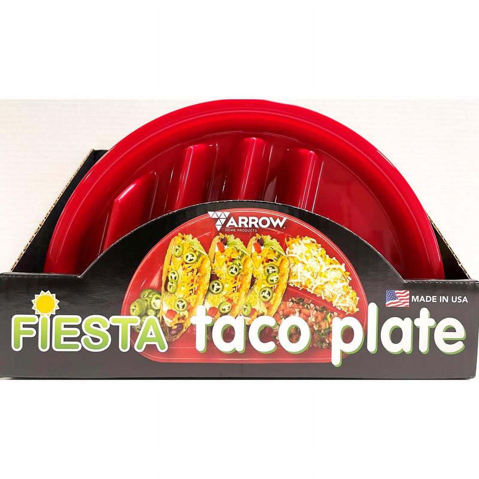 Arrow Home Products Red Polyethylene Fiesta Taco Plate Divided Plate 1 pk