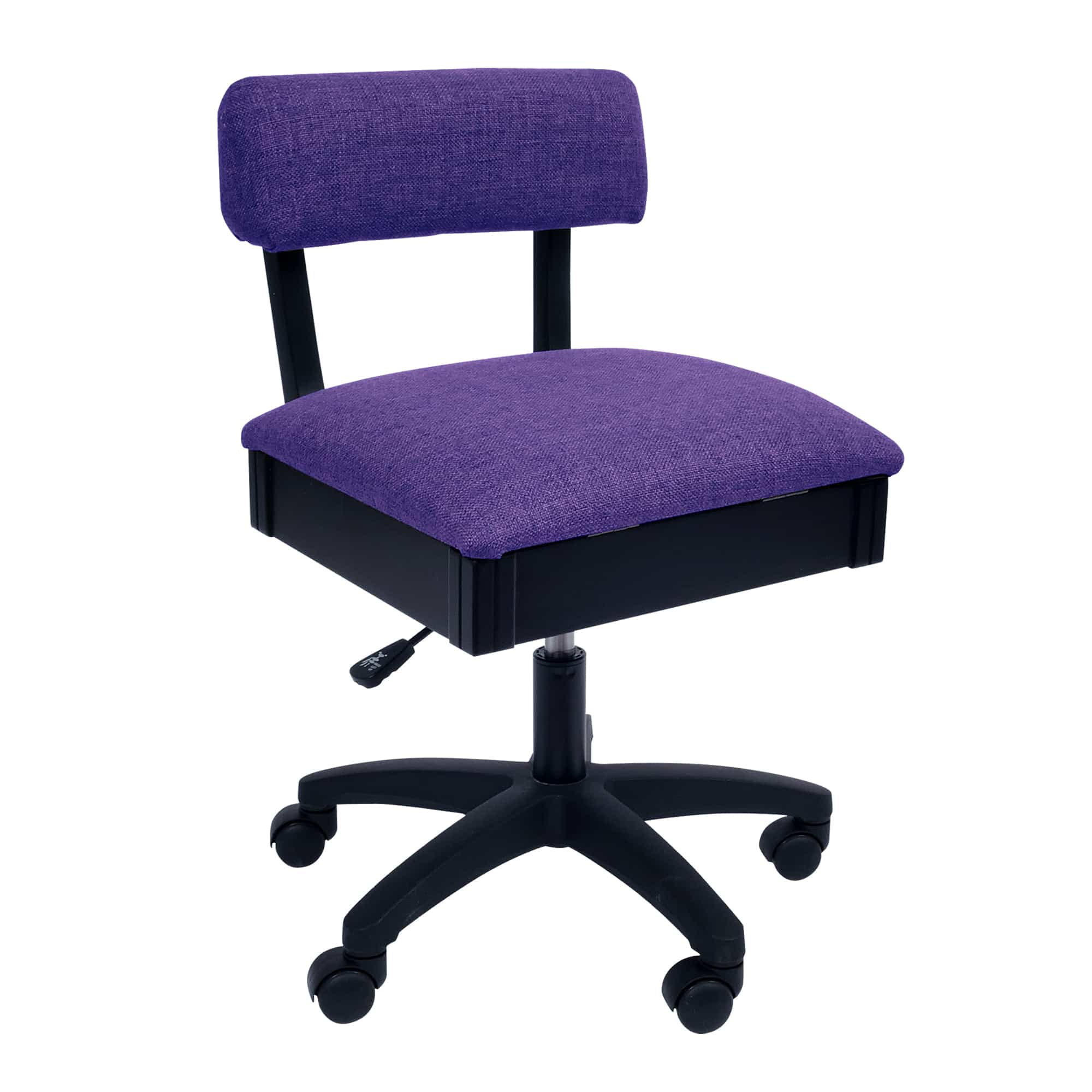 Royal Purple Adjustable Swivel Sewing Chair with Storage