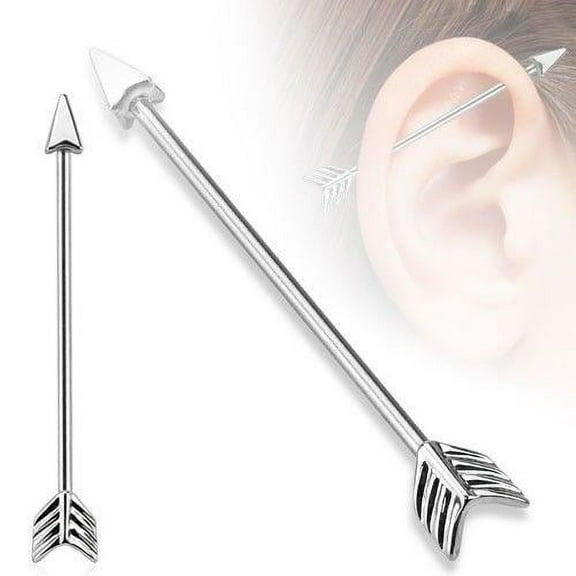 Arrow Industrial Barbell Scaffold Ear Ring Piercing Jewelry Surgical steel