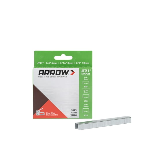 Arrow 1/4 inch JT21 Staples - 1,000 Count